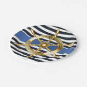 海ブルー海の下にかわいいクジラの赤ちゃんシャワー ペーパープレート (アングル)