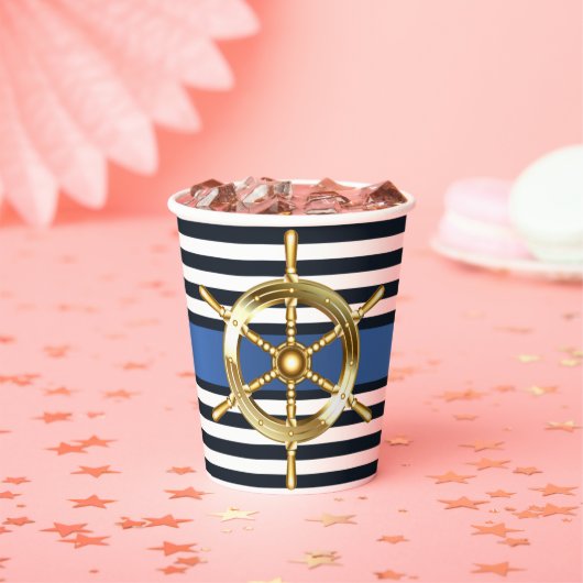 海ブルー海の下にかわいいクジラの赤ちゃんシャワー 紙コップ (インサイチュ)