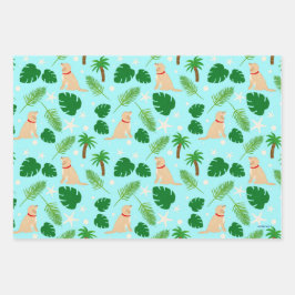 海ブルー熱帯のパップスのギフトラップセットの3 ラッピングペーパーシート