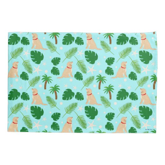 海ブルー熱帯性羽毛枕のケースで 枕カバー (裏面-左)