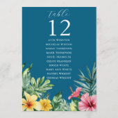 海ブルー熱帯表の番号座席表 招待状 (裏面)