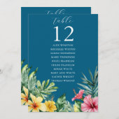 海ブルー熱帯表の番号座席表 招待状 (正面/裏面)