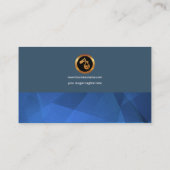 海ブルー精巧な多角形クリスタル薬剤師 名刺 (裏面)