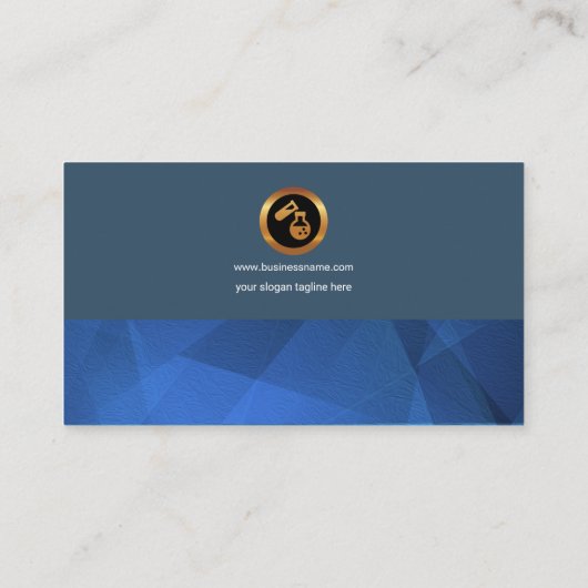 海ブルー精巧な多角形クリスタル薬剤師 名刺 (裏面)