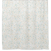 海ブルー金ゴールドサンドドット シャワーカーテン (正面)