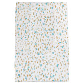 海ブルー金ゴールドサンドドット ミディアムペーパーバッグ (裏面)