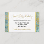 海ブルー金ゴールド抽象芸術 名刺 (正面)