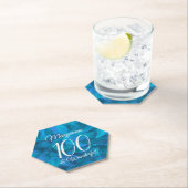 海ブルー100と素晴らしい誕生日パーティー ペーパーコースター (インサイチュ)