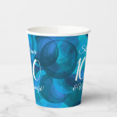 海ブルー100と素晴らしい誕生日パーティー 紙コップ (左)