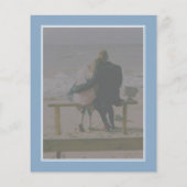 海ブルー2フォトバジェット結婚式招待状 (裏面)