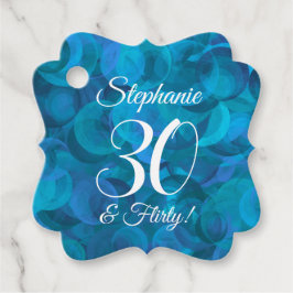 海ブルー30歳と気のあるそぶりをした誕生日パーティーメッセージカード フェイバータグ