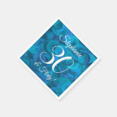 海ブルー30歳と気のあるそぶりをした誕生日パーティー スタンダードカクテルナプキン (角)