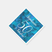 海ブルー50と素晴らしい誕生日パーティー スタンダードカクテルナプキン (角)