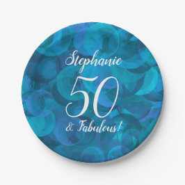 海ブルー50と素晴らしい誕生日パーティー ペーパープレート