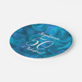 海ブルー50と素晴らしい誕生日パーティー ペーパープレート (アングル)