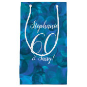 海ブルー60とサッシー誕生日パーティー スモールペーパーバッグ (正面)