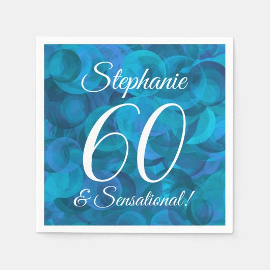 海ブルー60とセンセーショナルな誕生日パーティー スタンダードカクテルナプキン (正面)