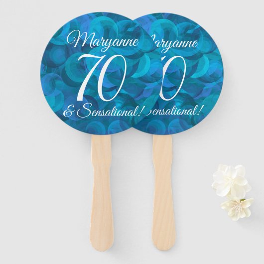 海ブルー70とセンセーショナルな誕生日パーティー ハンドファン (正面&裏面)