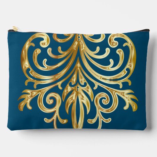 海ブルー，クリスマスプレゼント機関®大 アクセサリーポーチ (正面)