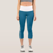 海ブルー&ホワイトハイウェスト カプリレギンス (正面)