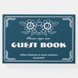 海ブルー&ホワイト結婚ズゲストブック ゲストブック