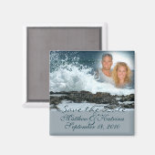 海ブルー/日付の保存 マグネット (正面/裏面)