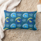 海ブルー(貝殻とダック枕) ランバークッション (ブランケット)