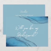 海ブルーaquamarine私のブリメイドの提案 招待状 (正面/裏面)