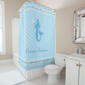 海プリンセスマーメイドオンターコイズ波形 シャワーカーテン (インサイチュ)