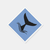 海ホエールテールシルエット スタンダードカクテルナプキン (角)