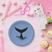 海ホエールテールシルエット ペーパープレート (パーティー)
