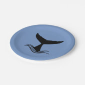 海ホエールテールシルエット ペーパープレート (アングル)