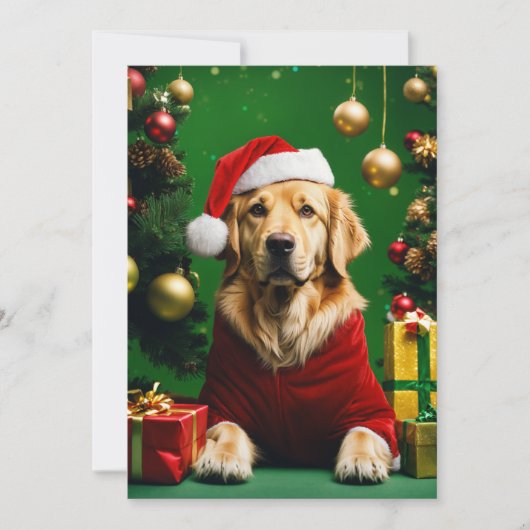 海ホリデー応援よくはしゃぐペットatクリスマスカード シーズンカード (正面)