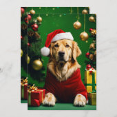 海ホリデー応援よくはしゃぐペットatクリスマスカード シーズンカード (正面/裏面)