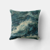 海ホワイトキャ絵を描ップ クッション (裏面)