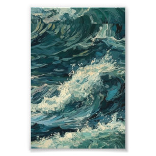 海ホワイトキャ絵を描ップ フォトプリント