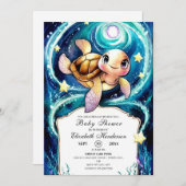 海ボホータートルベビーシャワー 招待状 (正面/裏面)