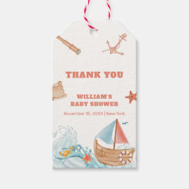 海ボーイアドベンチャーセーリングボートベビーシャワー ギフトタグ