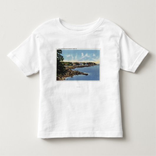 海ポイント、海による家に沿う眺め トドラーTシャツ (正面)