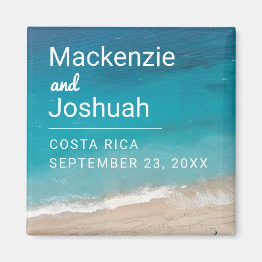 海マグネットビーチ結婚式Favor Keepsake マグネット (正面)