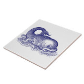 海マリンドルフィンまたはフィッシュブルー&ホワイト タイル (側面)