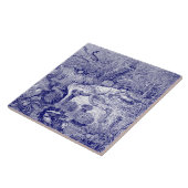 海マリンライフブルー&ホワイト タイル (側面)