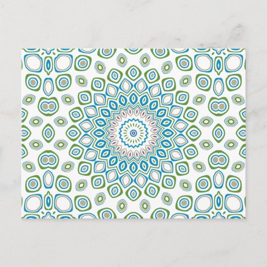 海マンダラ（青と灰色と白） ポストカード (正面)