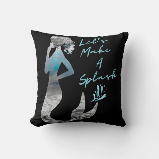 海マーメイドが飛び散ろう クッション (正面)