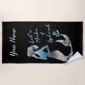 海マーメイドが飛び散ろう ビーチタオル (正面)