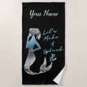 海マーメイドが飛び散ろう ビーチタオル (正面)