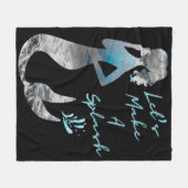 海マーメイドが飛び散ろう フリースブランケット (正面(横))