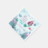 海マーメイドテーマ3歳の誕生日パート スタンダードカクテルナプキン (角)