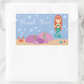 海マーメイド感謝していことわざあなた水中ステッカー 長方形シール (バッグ)