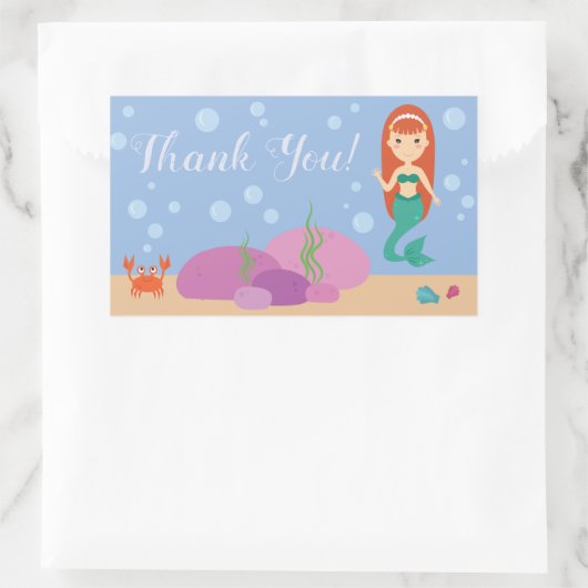 海マーメイド感謝していことわざあなた水中ステッカー 長方形シール (バッグ)